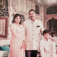 Maharaj Yaduvendra Singh with Arpana Kumari and Son Rajkumar Aryajai Singh