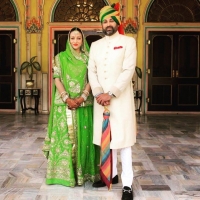 HH Maharana Shri Paranjayadityasinhji Krishnakumarsinhji Sahib of Sant with HH Maharani Shri Mandakini Kumari Sahiba of Sant