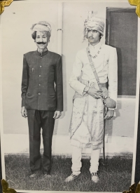 Thakur Anand Singh Ji with his son Chitranjan Singh Ji during his marriage