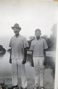 Thakur Anand Singh Ji with his son Chitanjan Singh during trekking expedition