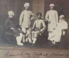 Thakur Sahab Malam Singh Ji (In the center) of Sawantsar Bikaner state with Thakur Sahab Tikam Singh Ji of Dhargaon (First from the left)