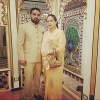 Ashish Singh Rathore with his wife Manogyyaa Singh (Semlia)
