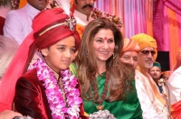 HH Maharaja Laksh Raj Prakash Bahadur with Dimple Kapadia at his Tilak Ceremony