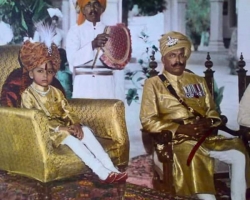 H.H Maharaja Dhiraj Maharao Shri Sir TajRam Singhji Bhadur with Col. Samrat Singh Ji of Galthani