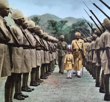 H.H Maharajadhiraj Raj Rajeshwar MahaMahim MahiMahendra Maharaja Maharao Shri Sir TejRam Singh ji Bhadur Saheb with Col. Samrat Singh Ji of Galthani (Sirohi)