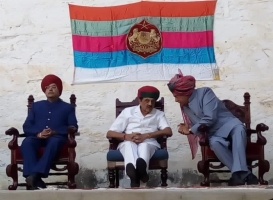 H.H Maharao Shri Raghubir Singh Ji Bahadur, his Brother Maharaj Shri Daivat Singh ji Bahadur and his son Yuvraj Maharajkumar Kunwar Indreshwar Singh Ji Bahadur