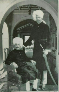 HH Maharajadhiraj Maharao Shri Sir SARUP RAM SINGHJI Bahadur with Kunwar Daulatsinghji of Varada (Lotana)