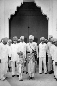 HH Maharao Shri TEJ RAM SINGHJI Bahadur, Maharao of Sirohi with his guardian Col. Samrat Singh of Galthani (Sirohi)