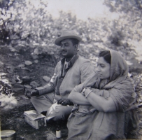 HH Maharaja BIR PRATAP SINGH DEO with his sister Rani Indira Devi of Jhargram during Shikar Khela