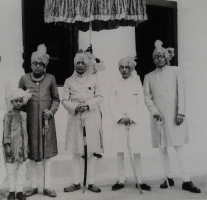 (L to R) Krishna Kumar, Maharaja Ambikeshwar Saran Singh Deo. Maharaja Ramanuj Saran Singh Deo, Maharaja Kumar Chandikeshwar Saran Singh Deo and Mahedhwar Kumar