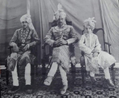 L to R H.H Maharaja-Dhiraj Maharaja Shreeman AMBIKESHWAR SARAN SINGH Deo Ji, H.H Maharaja-Dhiraj Maharaja Shreeman RAMANUJ SARAN SINGH DEO Ji, CBE and H.H Maharaj-kumar CHANDIKESHWAR SARAN SINGH DEO Ji