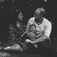 Rajkumari Ravinandini Singh Westlake with her husband and child (Surguja)