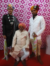 Shri Thakur Lal Sahab Maharaj Kumar Mahendra Pratap Singh Ji with his sons (Tikuri)