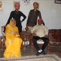 Thakur Sahab Mahendra Singh Ji with his wife Shanti Kumari Ji and sons