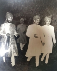 Raja Chandra Vijay Singh of Sahaspur- Bilari, Tikka Haridhan Singh of Bagrian, Raja Dinesh Pratap Singh of Kasmanda and Raja Bahadur Pashupati Nath Saran Singh of Tiloi (L to R)