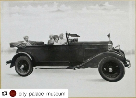 His Highness Maharana Bhupal Singh ji of Udaipur in a 1930 RR 20-25 HP GNS II Rolls Royce at Fateh Sagar | Royal Photographic Co. | Gelatin silver print | c. 1935â£