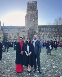 Maharana Saheb Vishvaraj Singh ji Mewar, Maharani Saheba Mahima Kumari Ji at graduation ceremony of Baijiraj Saheba Jayati Kumari Singh at Durham University, UK