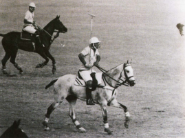 Shriji Arvind Singh Mewar playing a polo match