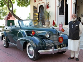 Shriji Arvind Singh Mewar with his 1938/39 Cadillac