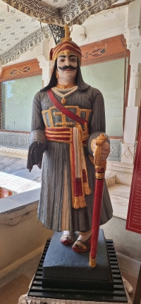 Statue of Great King Maharana Sangram Singh (Rana Sanga), the great ruler of Mewar, located in the City Palace of Udaipur