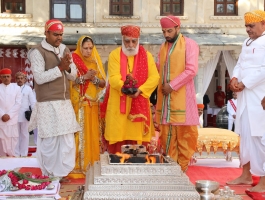 Grah Shanti as part of Lakshyaraj Singh Mewar's Wedding Ceremonies was held at Zenana Mahal, The Palace, Udaipur on 18th January 2014