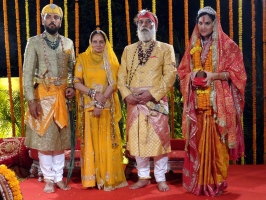 Patmudi Dastur Ceremony of Lakshyaraj Singh Mewar of Udaipur with Maharaj Kumari Nivritti Kumari Singh Deo of Balangir Patna, held at Patna House, Bhubaneswar, Odisha on 14th November 2013. (Udaipur)