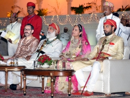 Shriji Arvind Singh Mewar, Nivritti Kumari Mewar and Lakshyaraj Singh Mewar (Udaipur)