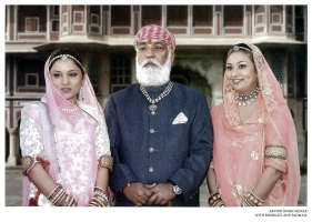 Shriji Arvind Singh Mewar with Bhargavi Kumari and Padmaja Kumari Merwar (Udaipur)