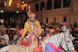 Varnikasi as part of Lakshyaraj Singh Mewar's Wedding Ceremonies continues from Chandra Chowk to Badi Pol, The Palace, Udaipur on 20th January 2014
